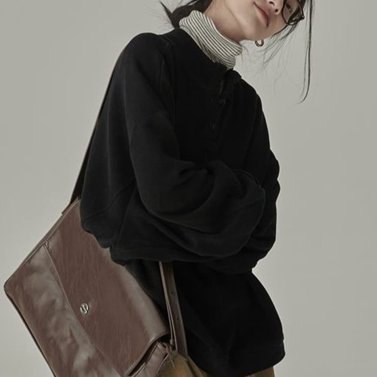 ストライプ柄 タートルネックカットソー | Achic | 詳細画像13 