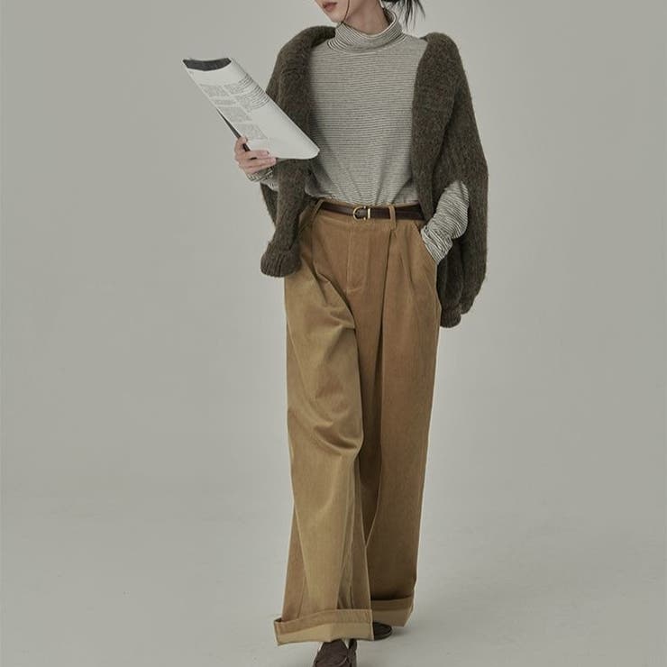 ストライプ柄 タートルネックカットソー | Achic | 詳細画像16 