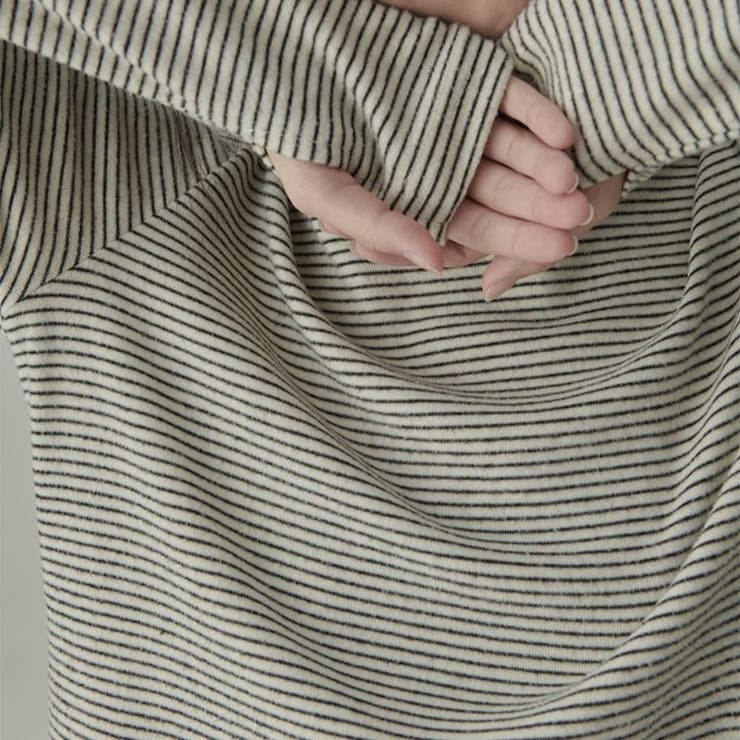 ストライプ柄 タートルネックカットソー | Achic | 詳細画像10 