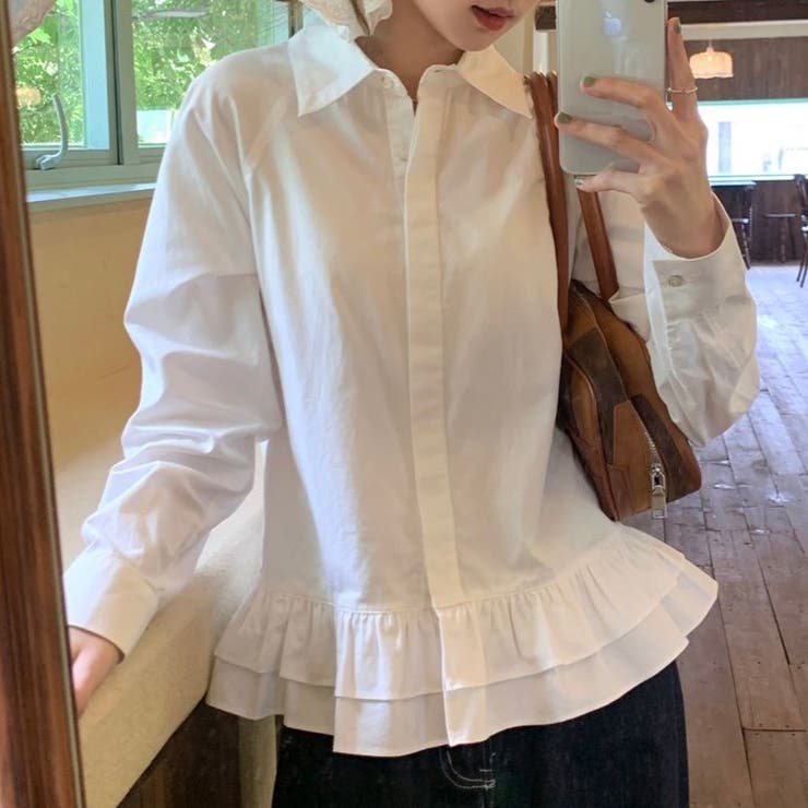 フリルティアードヘムシャツブラウス | Achic | 詳細画像7 