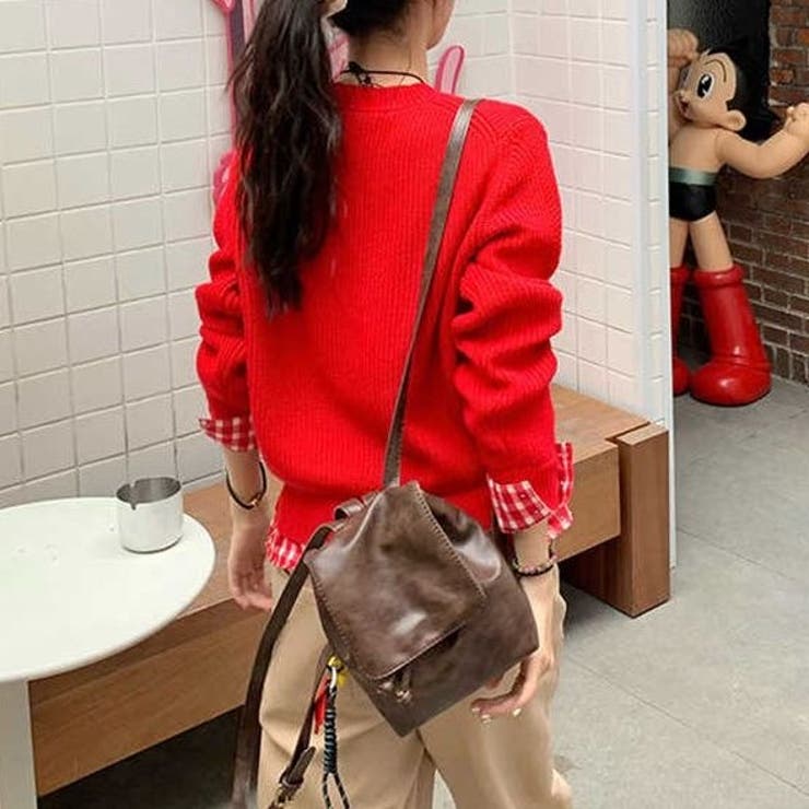 チェック柄裾ニットカーディガン | Achic | 詳細画像21 