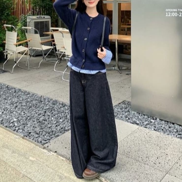 チェック柄裾ニットカーディガン | Achic | 詳細画像23 