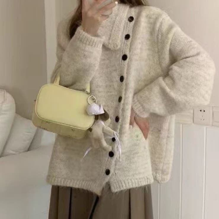 ボタンアップ大きい衿ニットプルオーバー | Achic | 詳細画像10 