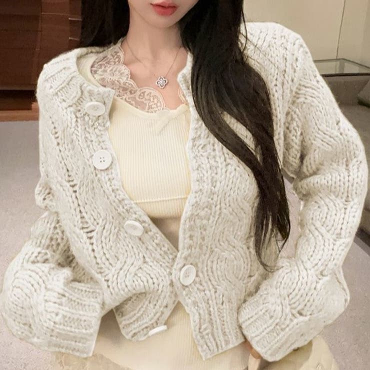 ジンジャーティーケーブルカーディガン | Achic | 詳細画像2 