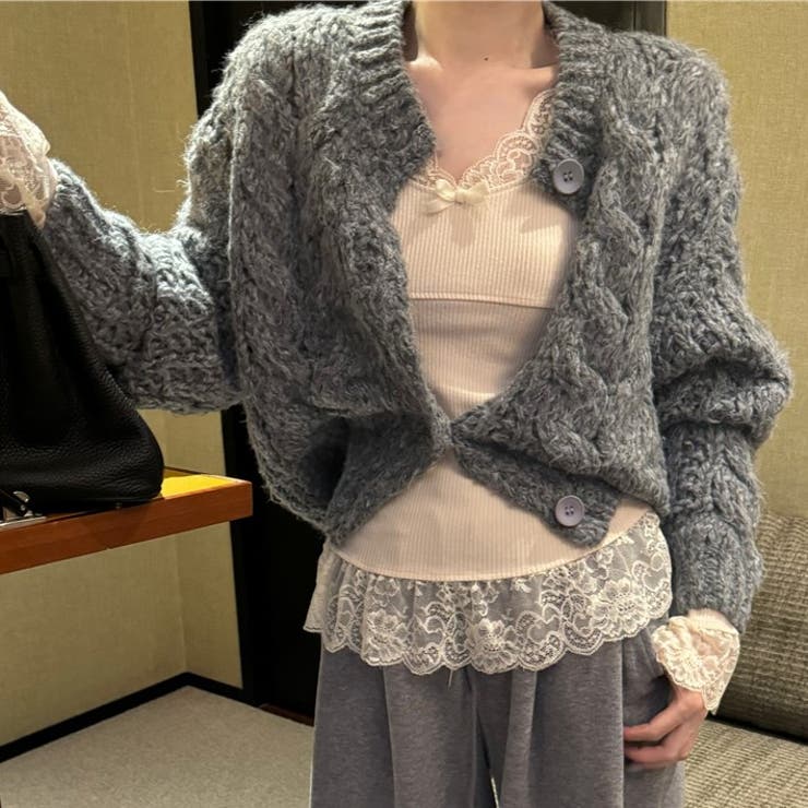 ジンジャーティーケーブルカーディガン | Achic | 詳細画像12 