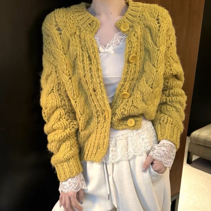 ジンジャーティーケーブルカーディガン | Achic | 詳細画像13 