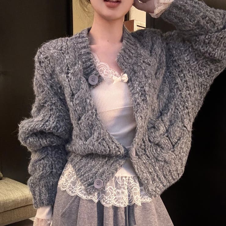 ジンジャーティーケーブルカーディガン | Achic | 詳細画像14 