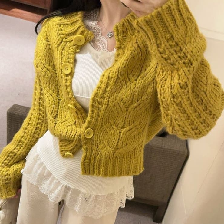 ジンジャーティーケーブルカーディガン | Achic | 詳細画像7 