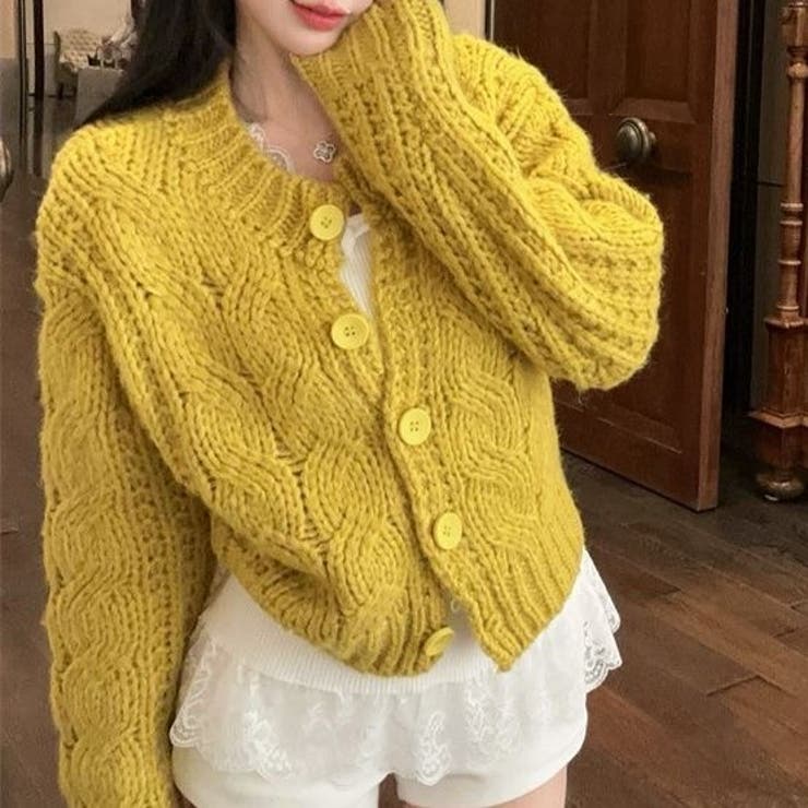 ジンジャーティーケーブルカーディガン | Achic | 詳細画像8 