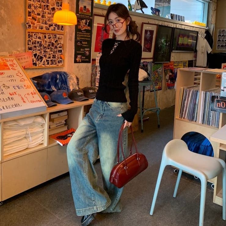 レースアップケーブルニットプルオーバー | Achic | 詳細画像34 