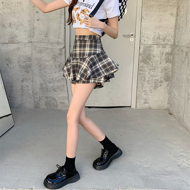 チェック柄ミニスカート[品番：SHNW0009709]｜Achic（アシック）の