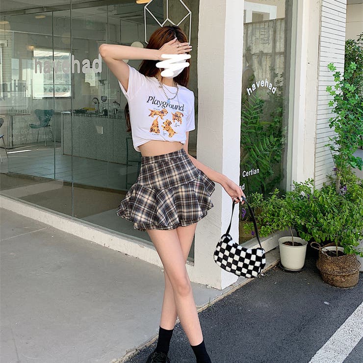 チェック柄ミニスカート[品番：SHNW0009709]｜Achic（アシック）の