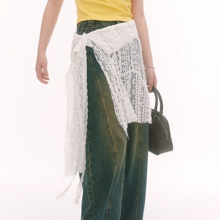 レース非対称巻きスカート 重ね着 | Achic | 詳細画像6 