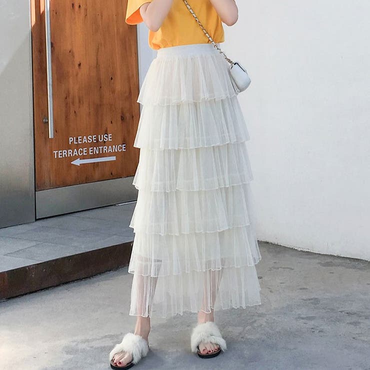 チュールAライン ロング丈スカート | Achic | 詳細画像15 