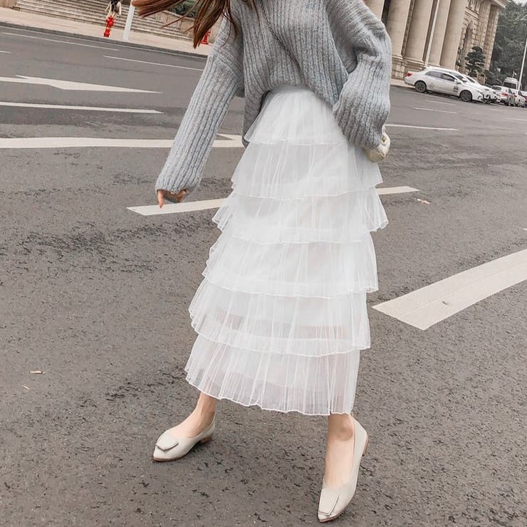 チュールAライン ロング丈スカート | Achic | 詳細画像9 