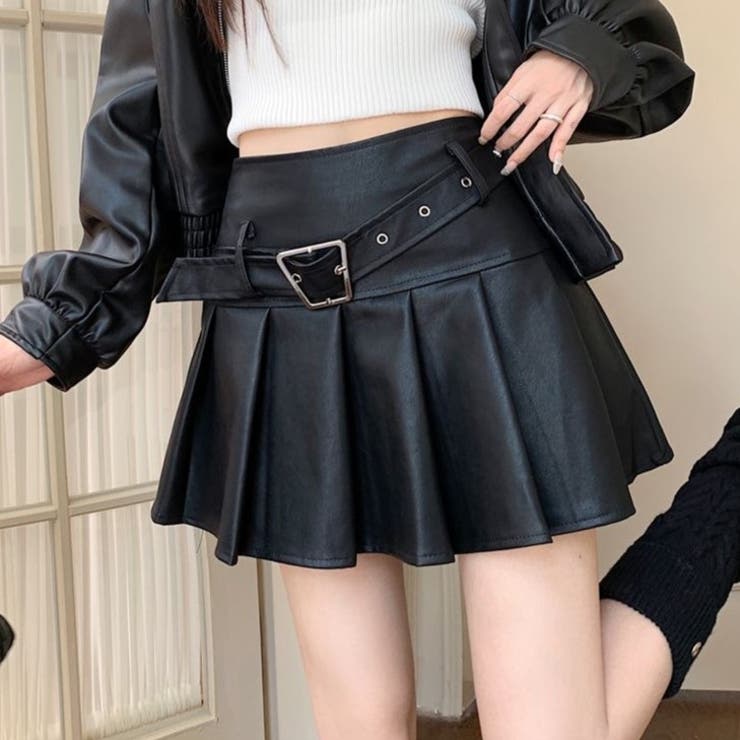 ヴィンテージ Puレザープリーツスカート | Achic | 詳細画像11 