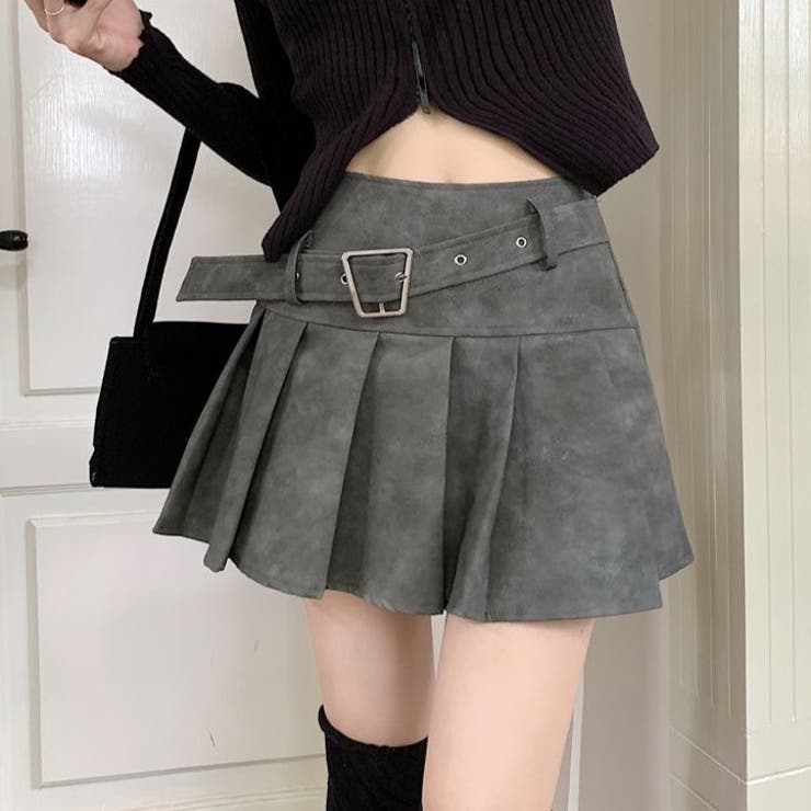 ヴィンテージ Puレザープリーツスカート | Achic | 詳細画像13 