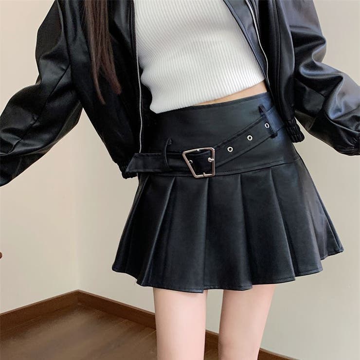 ヴィンテージ Puレザープリーツスカート | Achic | 詳細画像15 