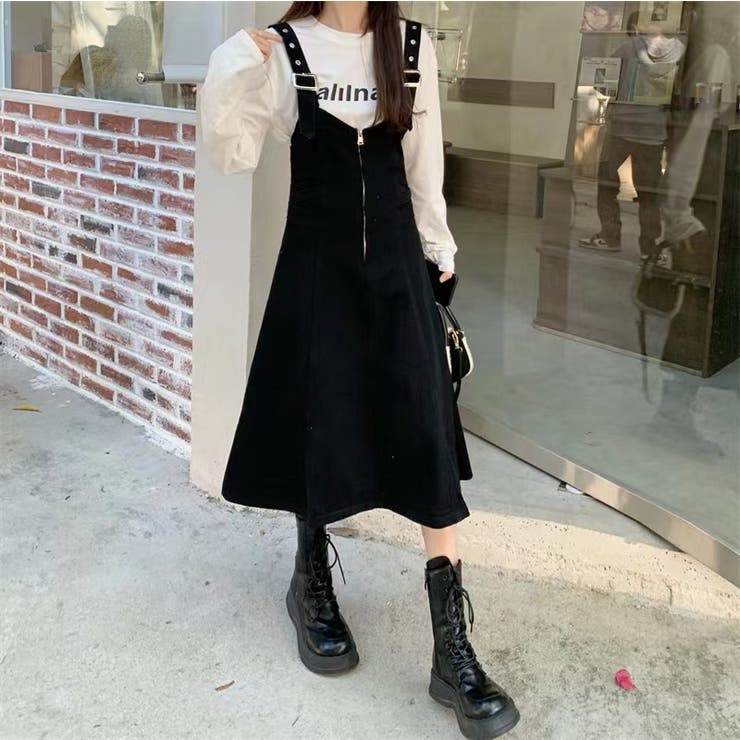 夏新作 サス付デニムワンピース ハイウエスト 品番 Shnw Achic アシック のレディースファッション通販 Shoplist ショップリスト