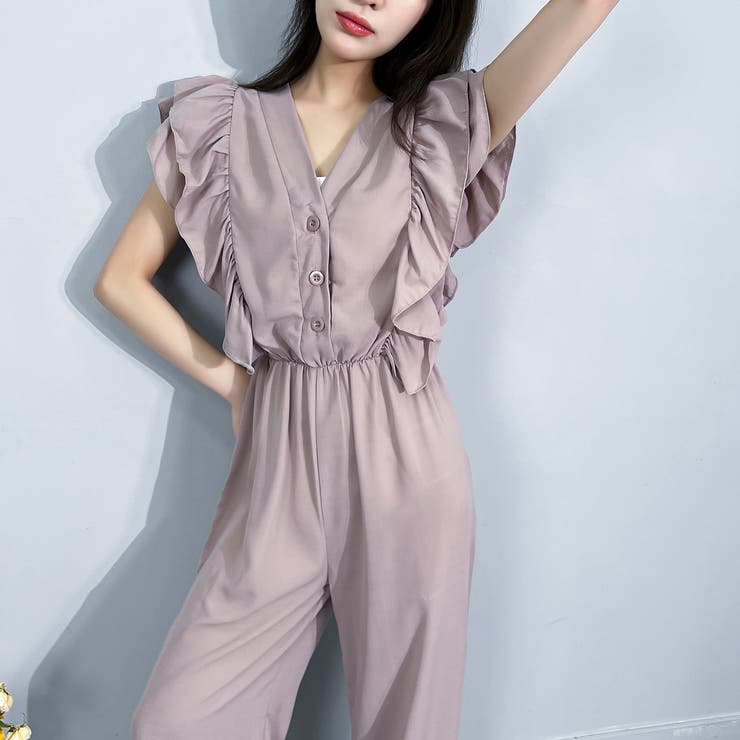 ロンパース ワイドロンパース フリルスリーブ | Achic | 詳細画像5 