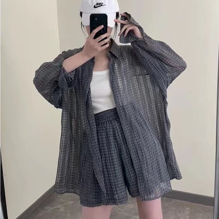 SinceThenキュート シャツ ショートパンツ ストライプ 2点セット SinceThenキュート シャツ ショートパンツ ストライプ 2点セット