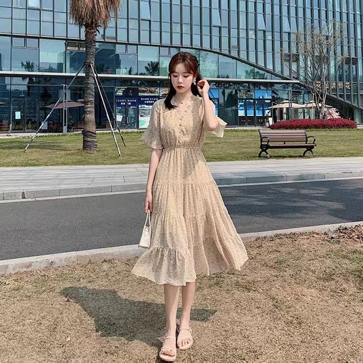 ワンピース 花柄ワンピース 低身長[品番：SHNW0007674]｜Achic