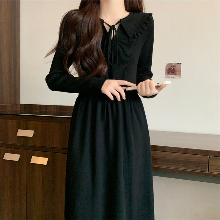 ブラック | ニットワンピース | Achic