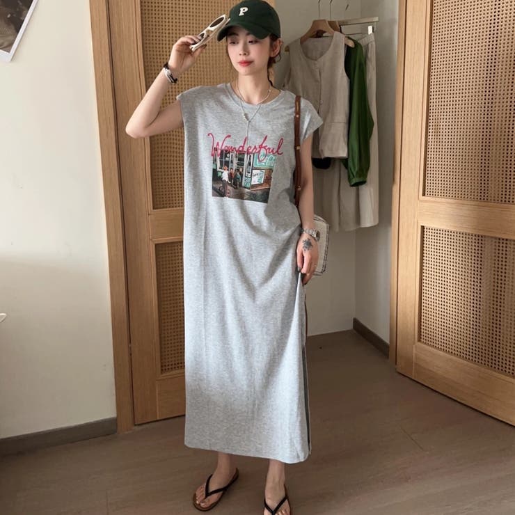 ノースリーブプリントワンピース | Achic | 詳細画像2