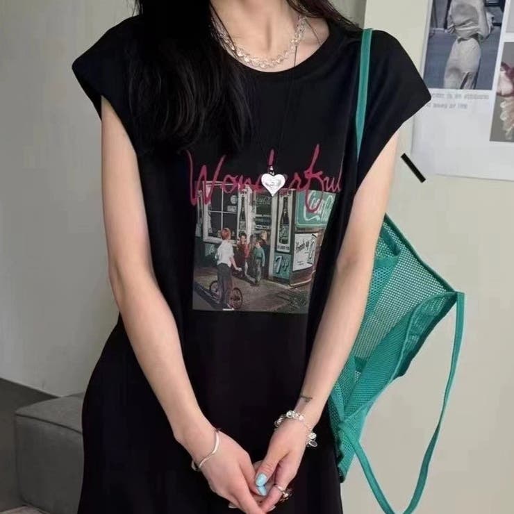 ノースリーブプリントワンピース | Achic | 詳細画像12