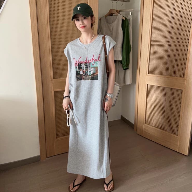 ノースリーブプリントワンピース | Achic | 詳細画像3