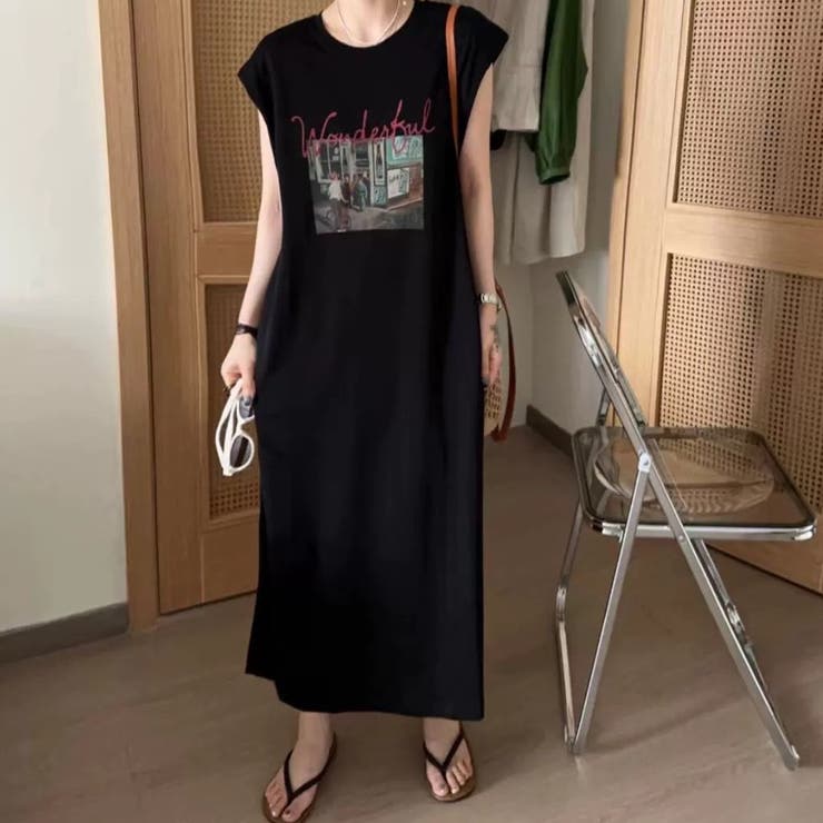 ノースリーブプリントワンピース | Achic | 詳細画像5