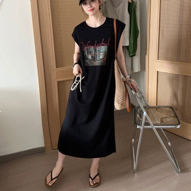 ノースリーブプリントワンピース | Achic | 詳細画像8