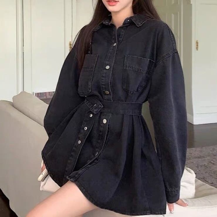 2wayデニムシャツワンピースジャケット | Achic | 詳細画像12 