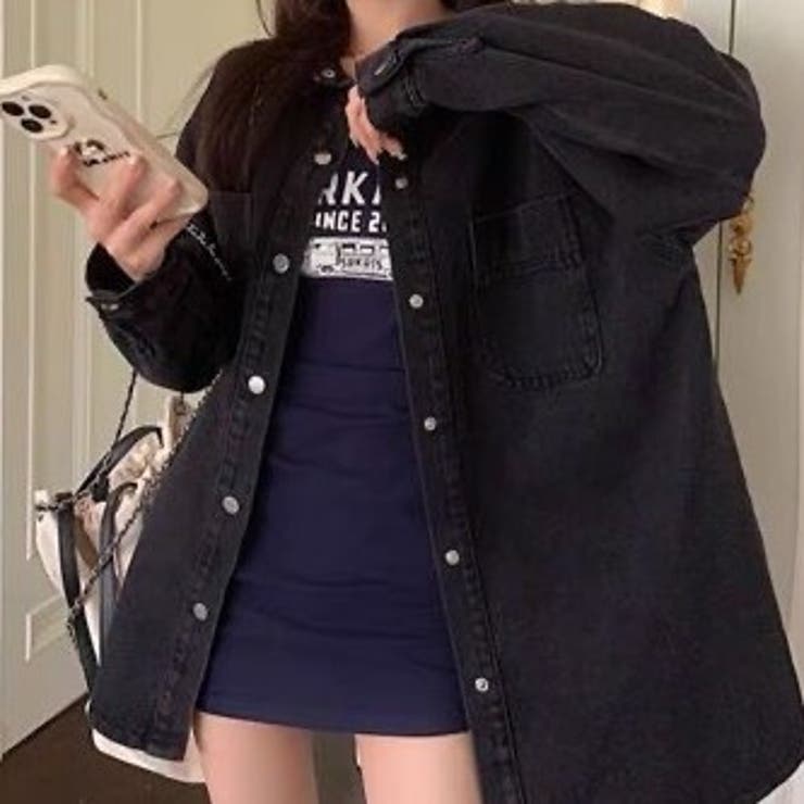 2wayデニムシャツワンピースジャケット | Achic | 詳細画像15 