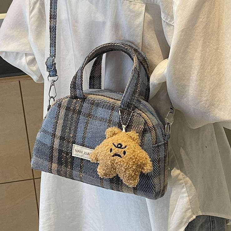 【2タイプ生地選べる】2WAYミニ ハンド チェック柄ショルダーバッグ | Achic | 詳細画像16 