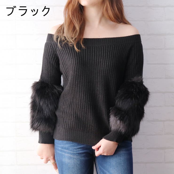 ファースリーブニットトップス ニット トップス ファー オフショル 冬 品番 Shnw Lady Like レディライク のレディースファッション通販 Shoplist ショップリスト