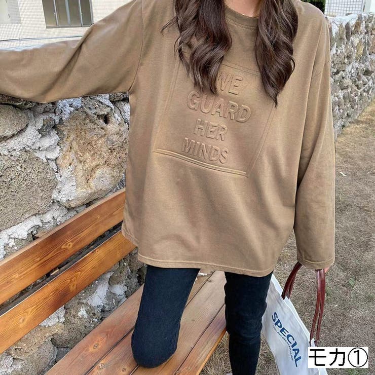 立体ロゴTシャツ オーバーサイズ ビッグシルエット[品番