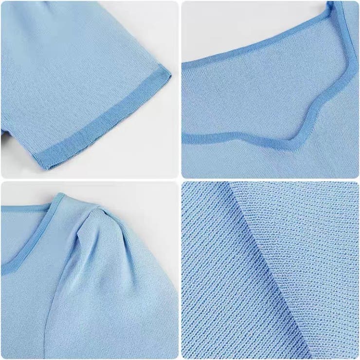 変形Vネック配色ニット V開き 半袖 | LADY LIKE  | 詳細画像9 