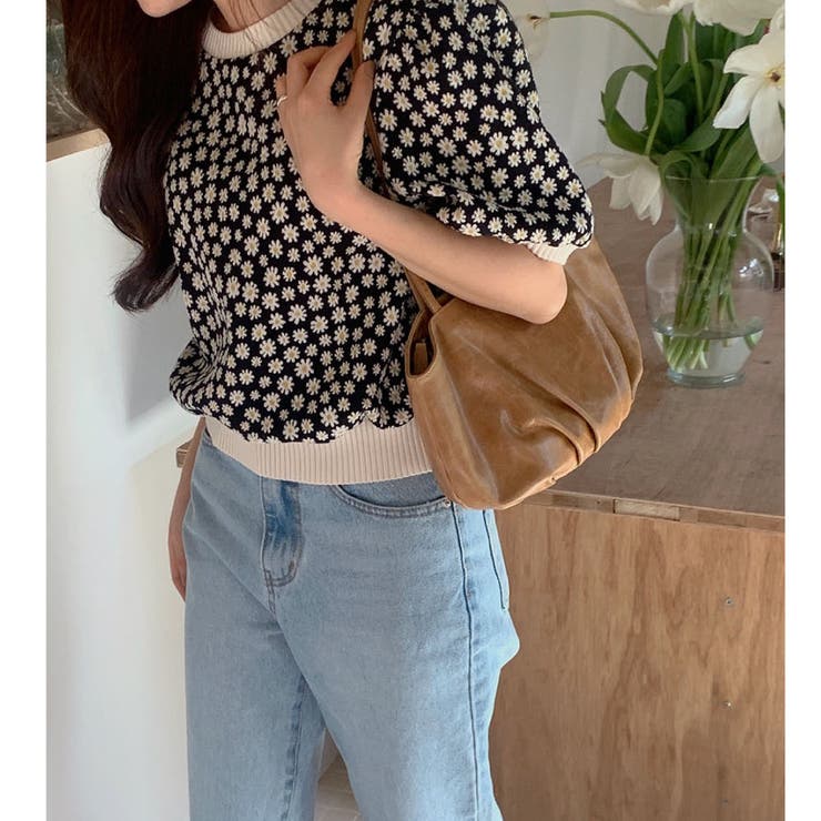 デイジー柄配色トップス 花柄 フラワー[品番：SHNW0003324]｜LADY LIKE