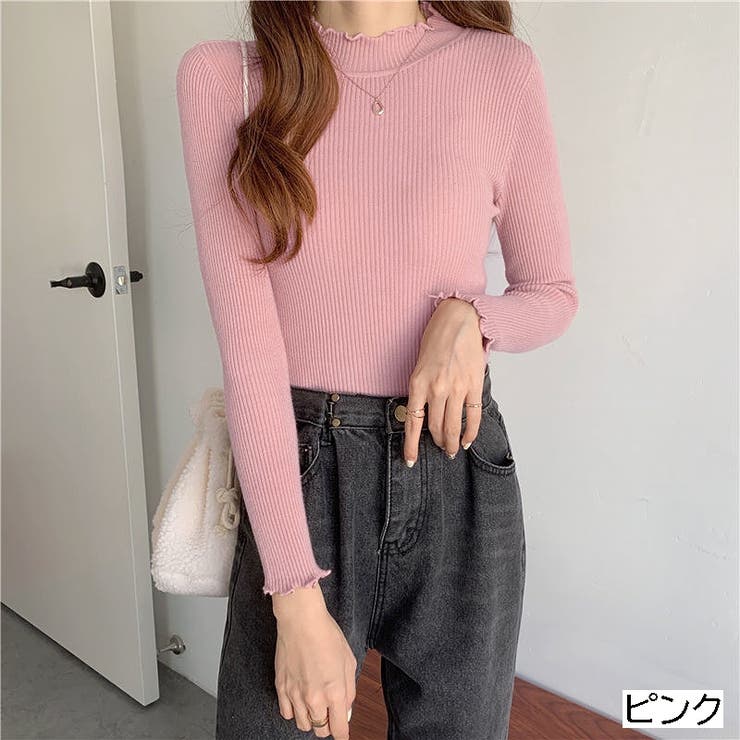リブハイネックメロートップス ハイネック プチハイ[品番:SHNW0003778 リブハイネックメロートップス ハイネック プチハイ[品番:SHNW0003778