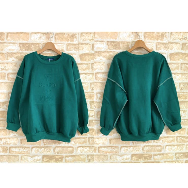 立体ロゴアウトステッチトレーナー スウェット スエット | LADY LIKE  | 詳細画像13 