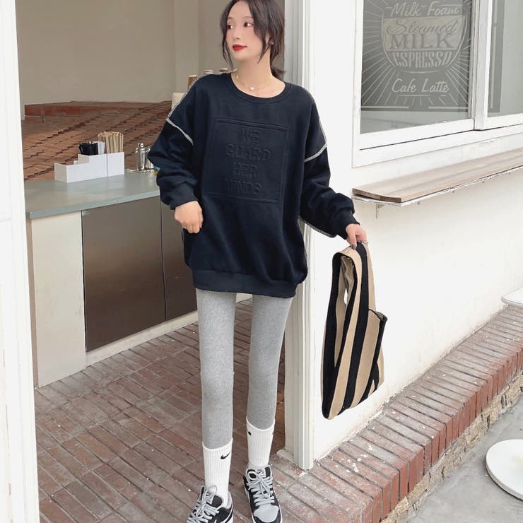 立体ロゴアウトステッチトレーナー スウェット スエット | LADY LIKE  | 詳細画像6 