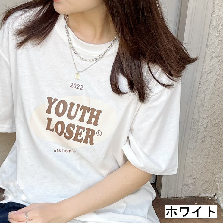 ホワイト】YOUTH LOSERロゴTシャツ トップス[品番：SHNW0006483]｜LADY