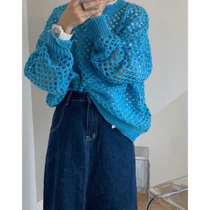 ellesse 水色リブ編みスカート M アイスマウンテンブルー SKIRT
