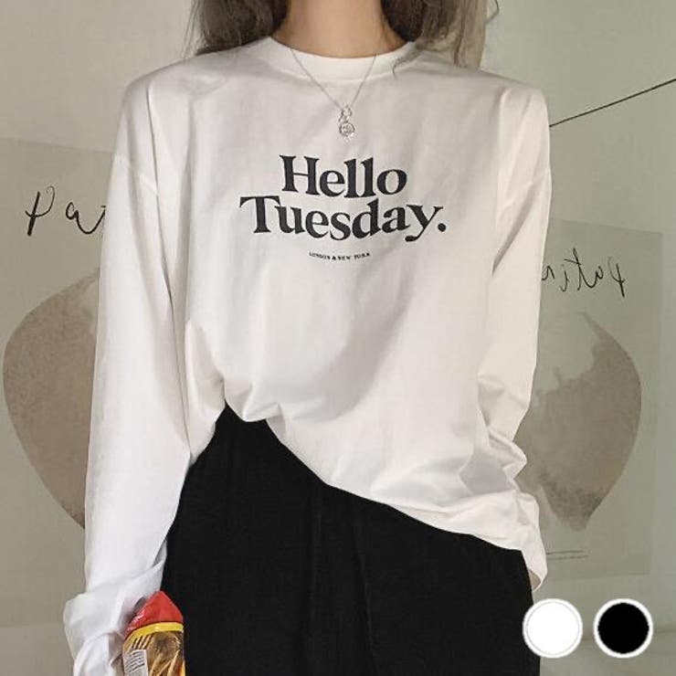 Hello TuesdayプリントロングTシャツ ロンT[品番：SHNW0006522]｜LADY