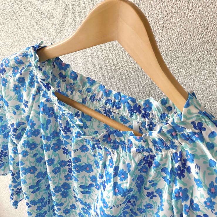 bibiy. 花モチーフフリルトップス 肩開きフリルトップス(120cm ラベンダー): キッズ - ナルミヤ