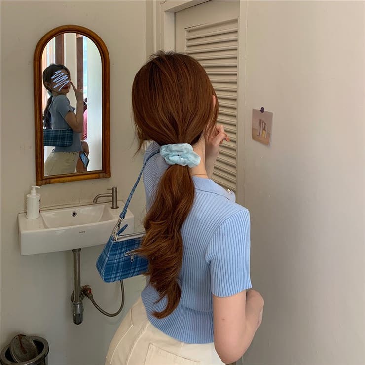 ダブルファスナー襟付きニット トップス ダブルジップ | LADY LIKE  | 詳細画像14 