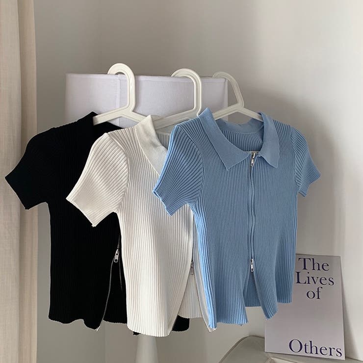 ダブルファスナー襟付きニット トップス ダブルジップ | LADY LIKE  | 詳細画像38 