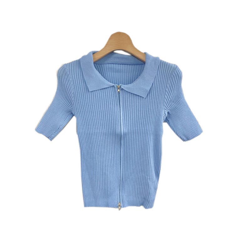 ダブルファスナー襟付きニット トップス ダブルジップ | LADY LIKE  | 詳細画像39 