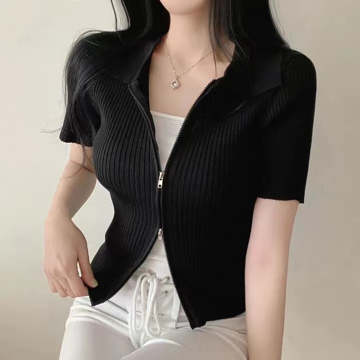 送関込【mnml】ダブルレイヤージッパーセーター mily bilet】街中で目を惹く、洗練されたデザイン。ミックス
